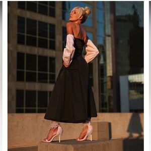 NWT Gianni Bini x Nastia Liukin Audrey Cotton Sateen Off-The-Shoulder Size 10